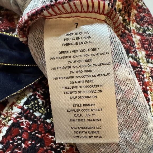 Blueberi Boulevard Girls Tweed Coat Dress Set Size 7 Red Navy Holiday Party NWT - Picture 10 of 10